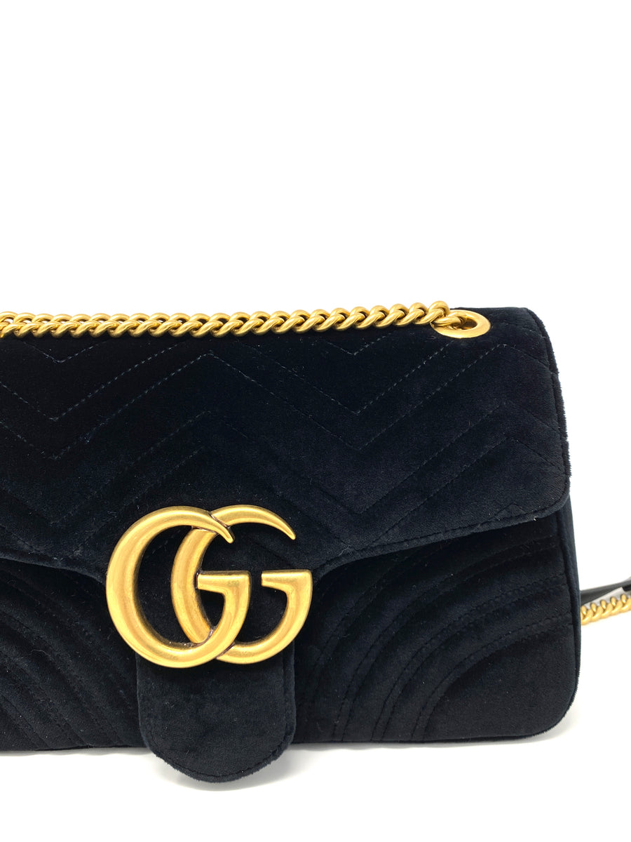 Gucci Marmont Large Velvet Black