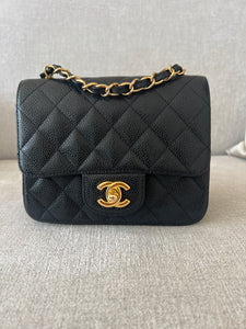 Chanel mini flap square caviar