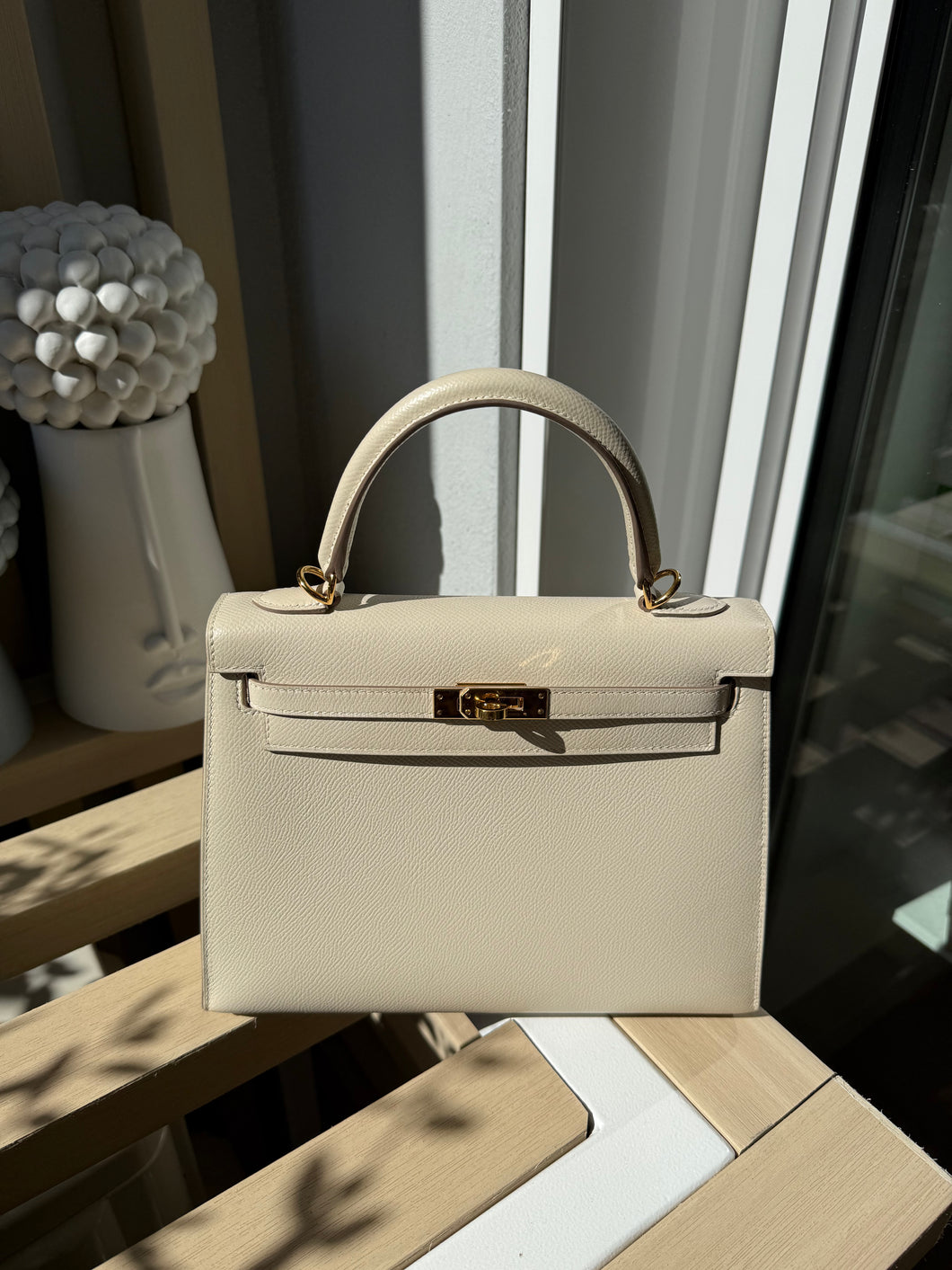 Hermès Kelly 25 craie seller ghw