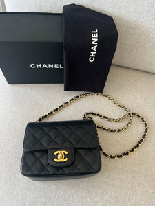Chanel mini flap square caviar