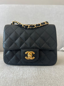 Chanel mini flap square caviar