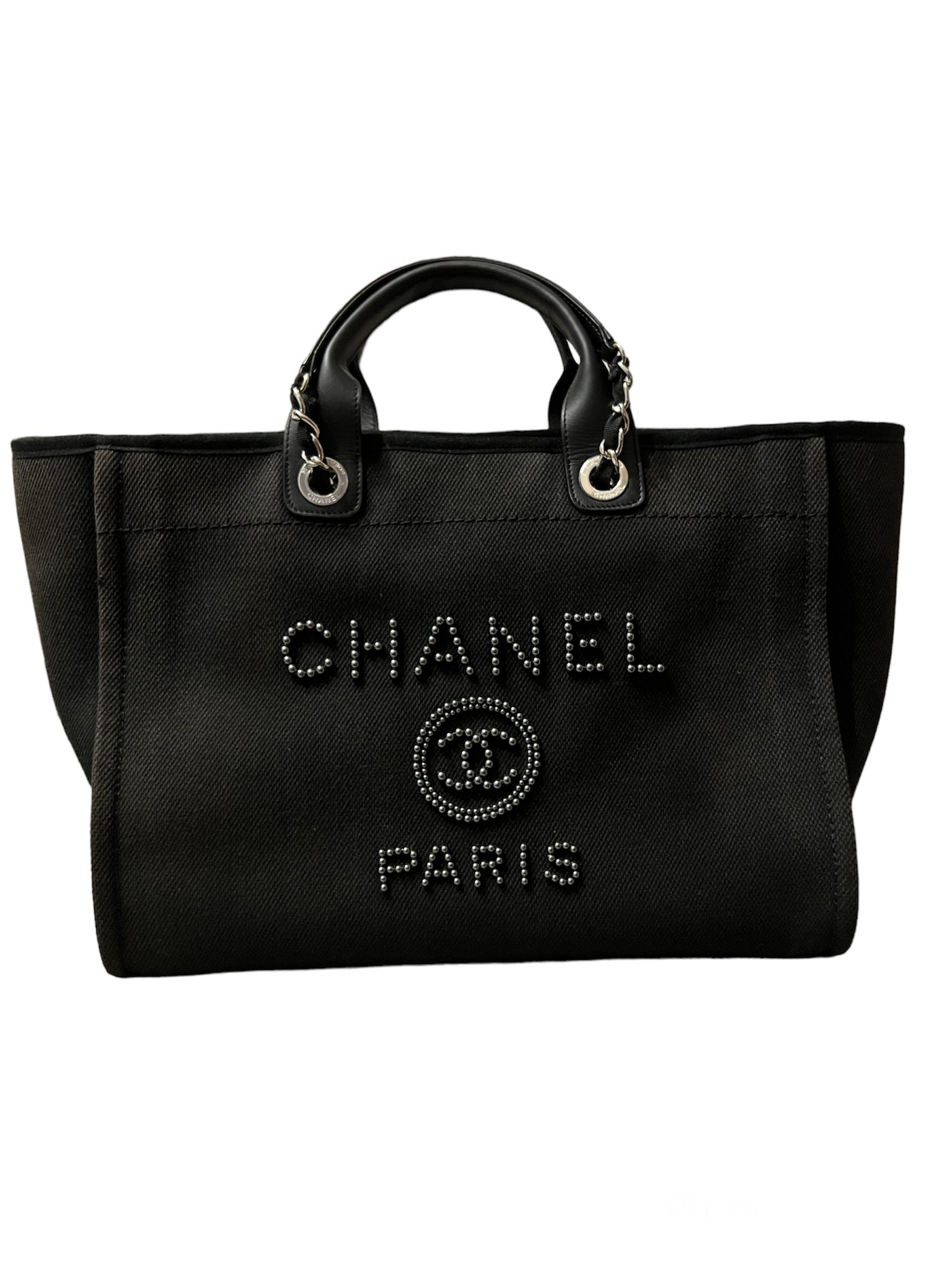 chanel deauville canvas tote bag