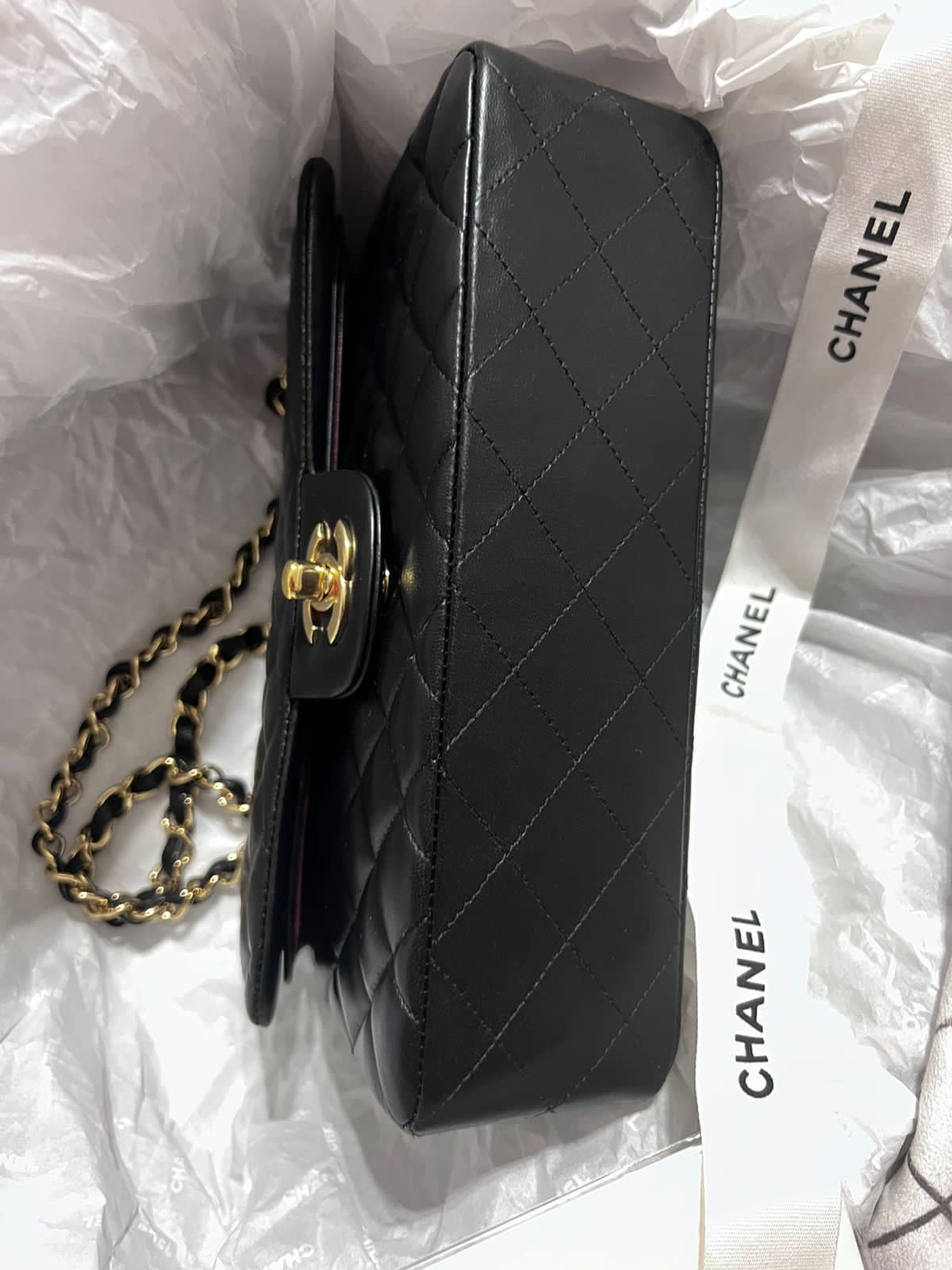 chanel classic flap small silver hardware bag