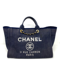 Load image into Gallery viewer, chanel denim deauville medium tote 
