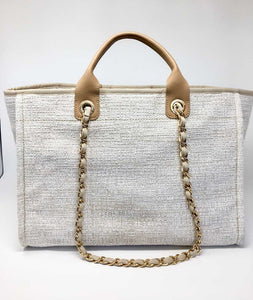 chanel deauville canvas preowned back view