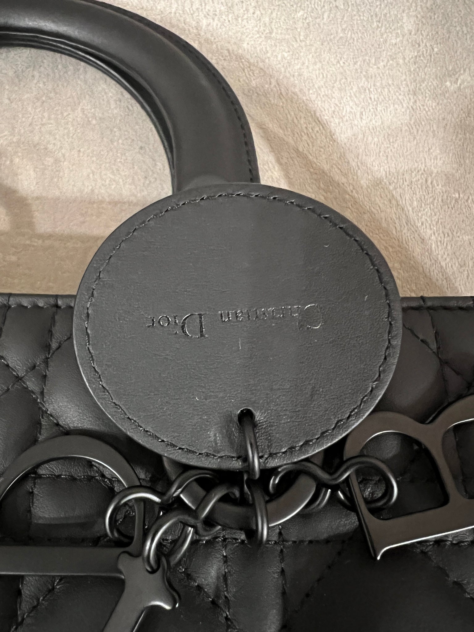 Large Lady Dior Bag Black Ultramatte Cannage Calfskin