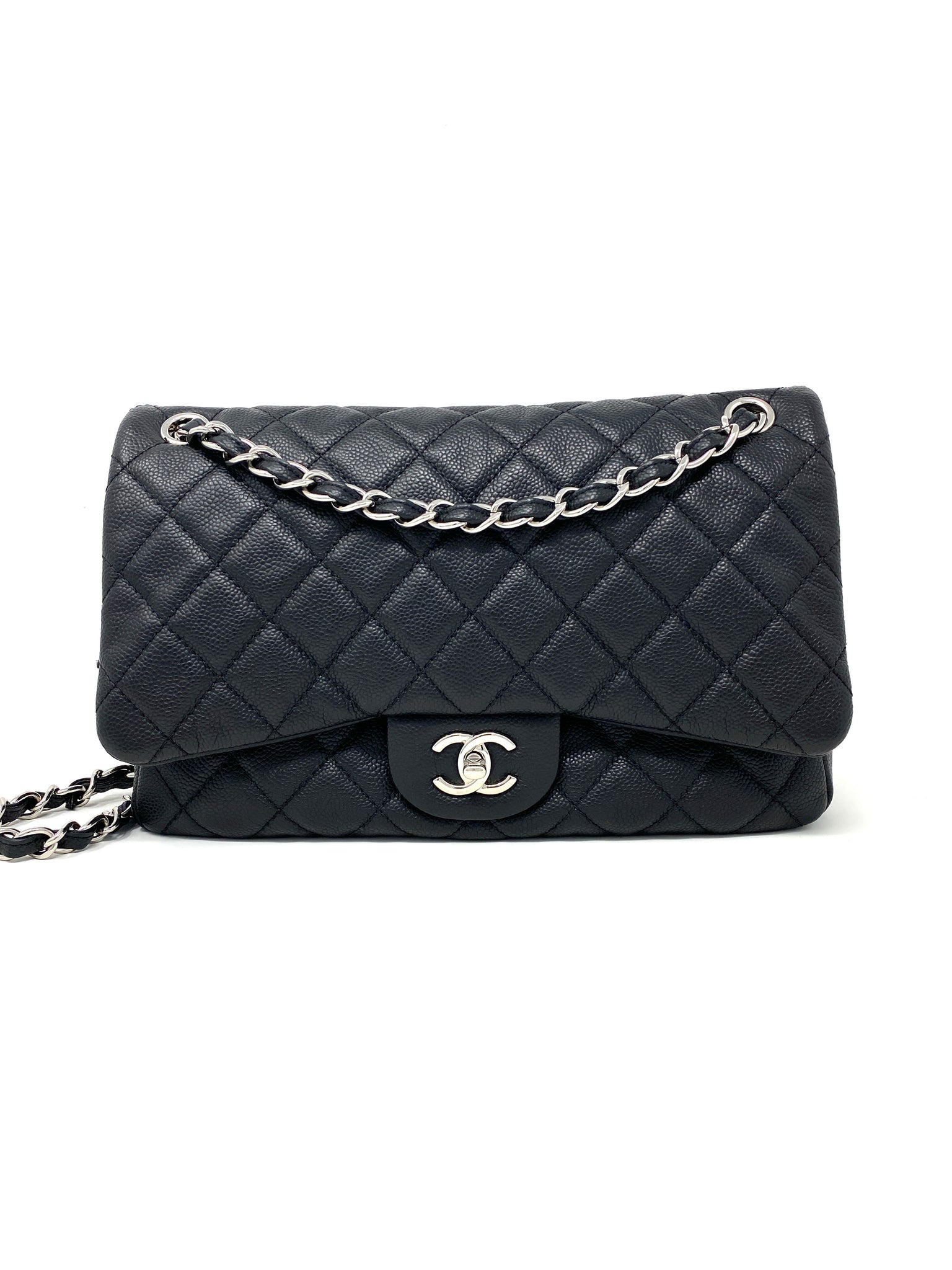 CHANEL Crumpled Grained Calfskin Quilted Large Shiva Flap Black –  LuxCollector Vintage