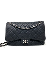 Load image into Gallery viewer, CHANEL Crumpled Grained Calfskin Quilted Large Shiva Flap Black
