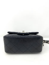 Load image into Gallery viewer, bottom view of preloved chanel black mini square
