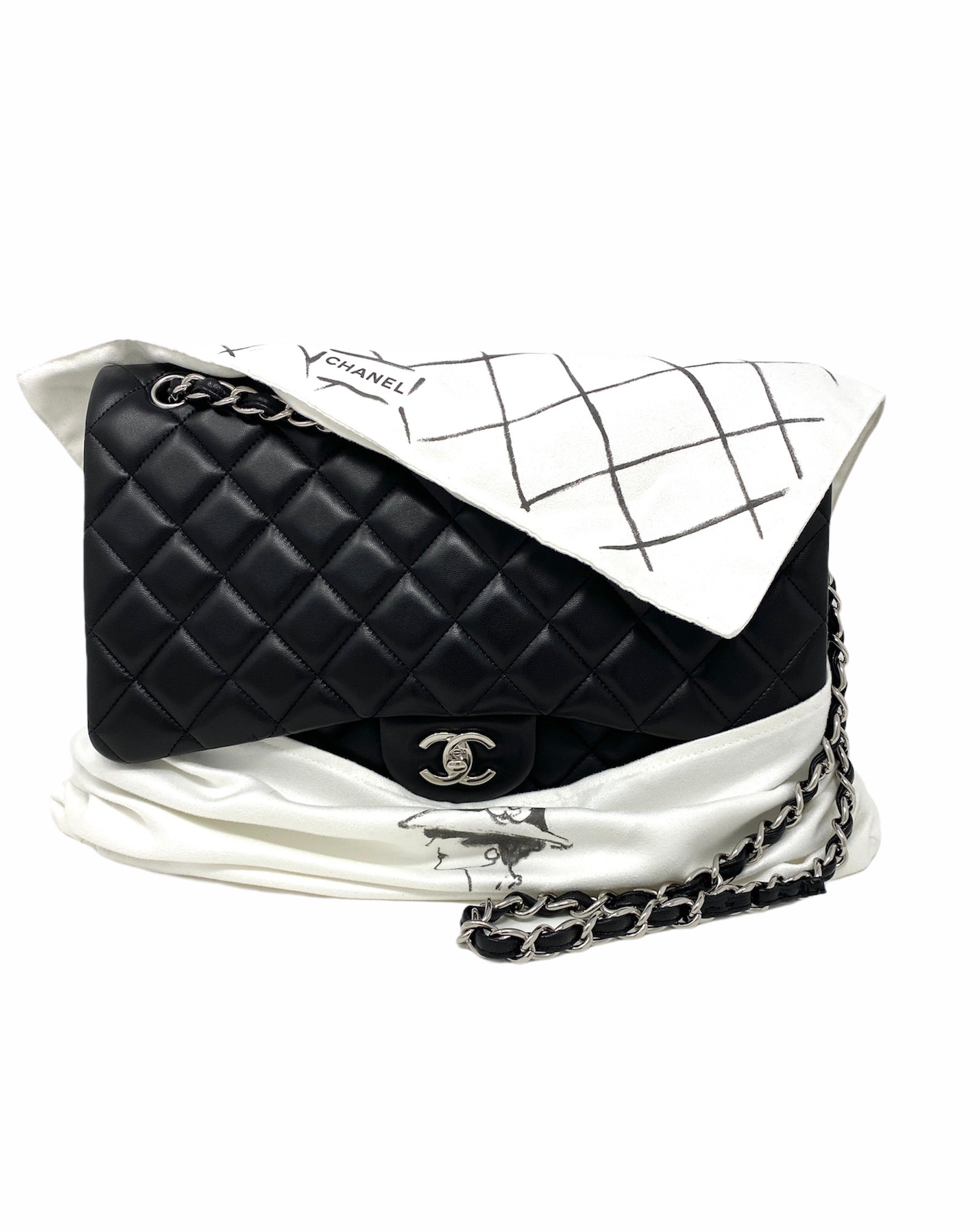 Chanel - Maxi Jumbo Big Logo Bag - Complete with Card and Dust Bag.