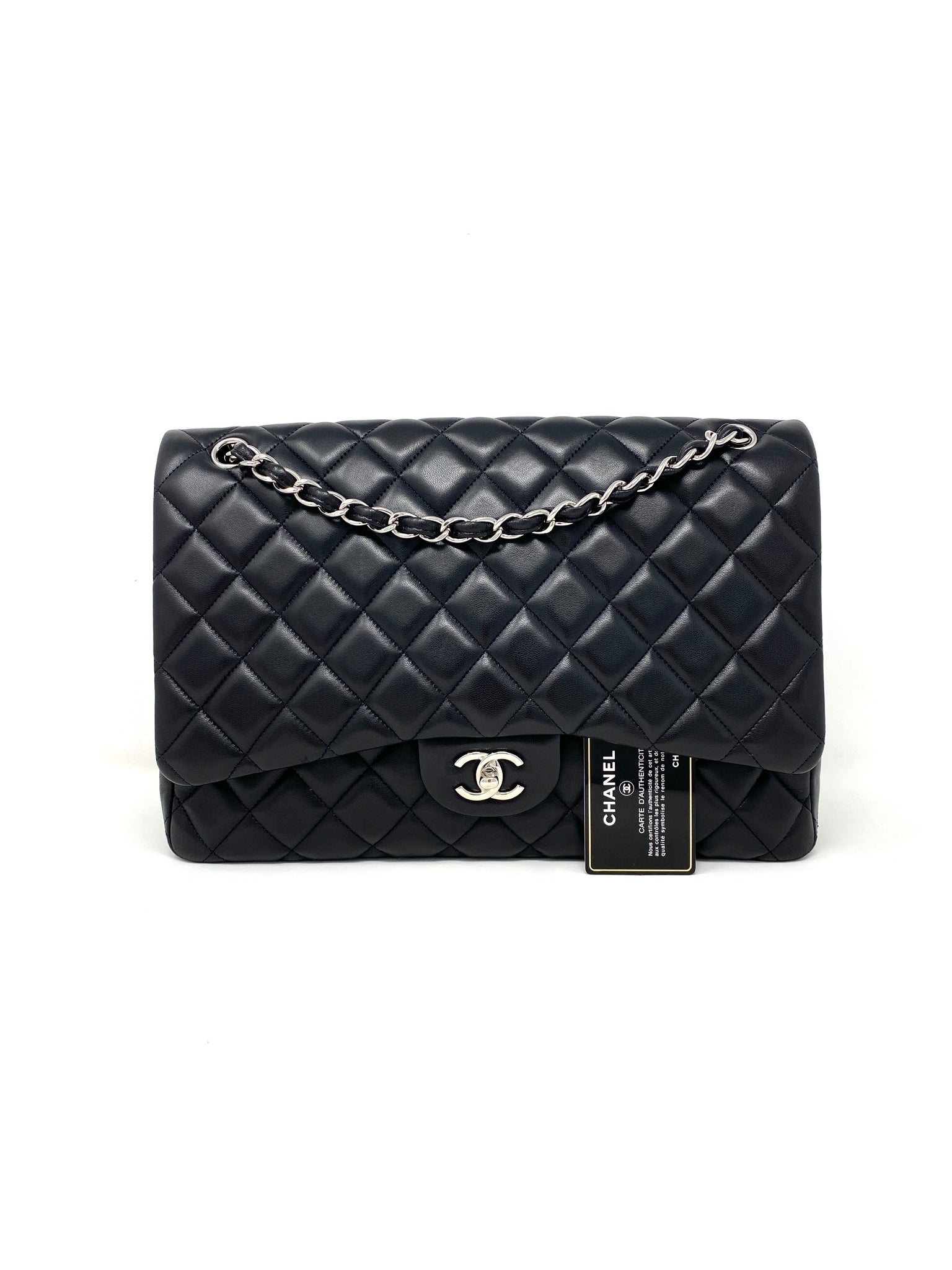 Chanel Maxi Grey Caviar Boy Bag - Vintage Lux