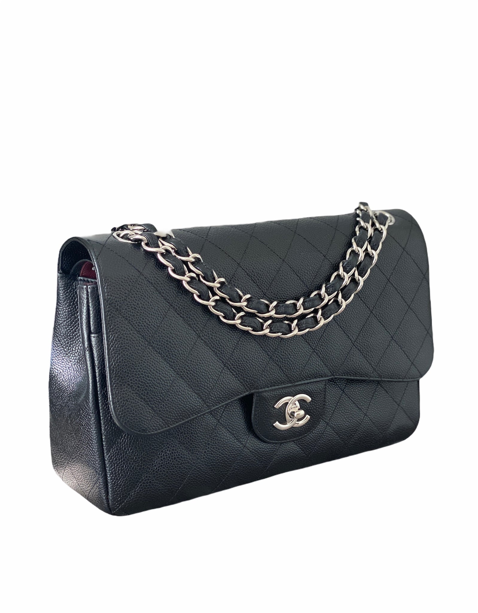 Vintage Chanel Jumbo flap bag with big CC turn lock  Chanel lambskin jumbo,  Chanel jumbo flap bag, Vintage chanel