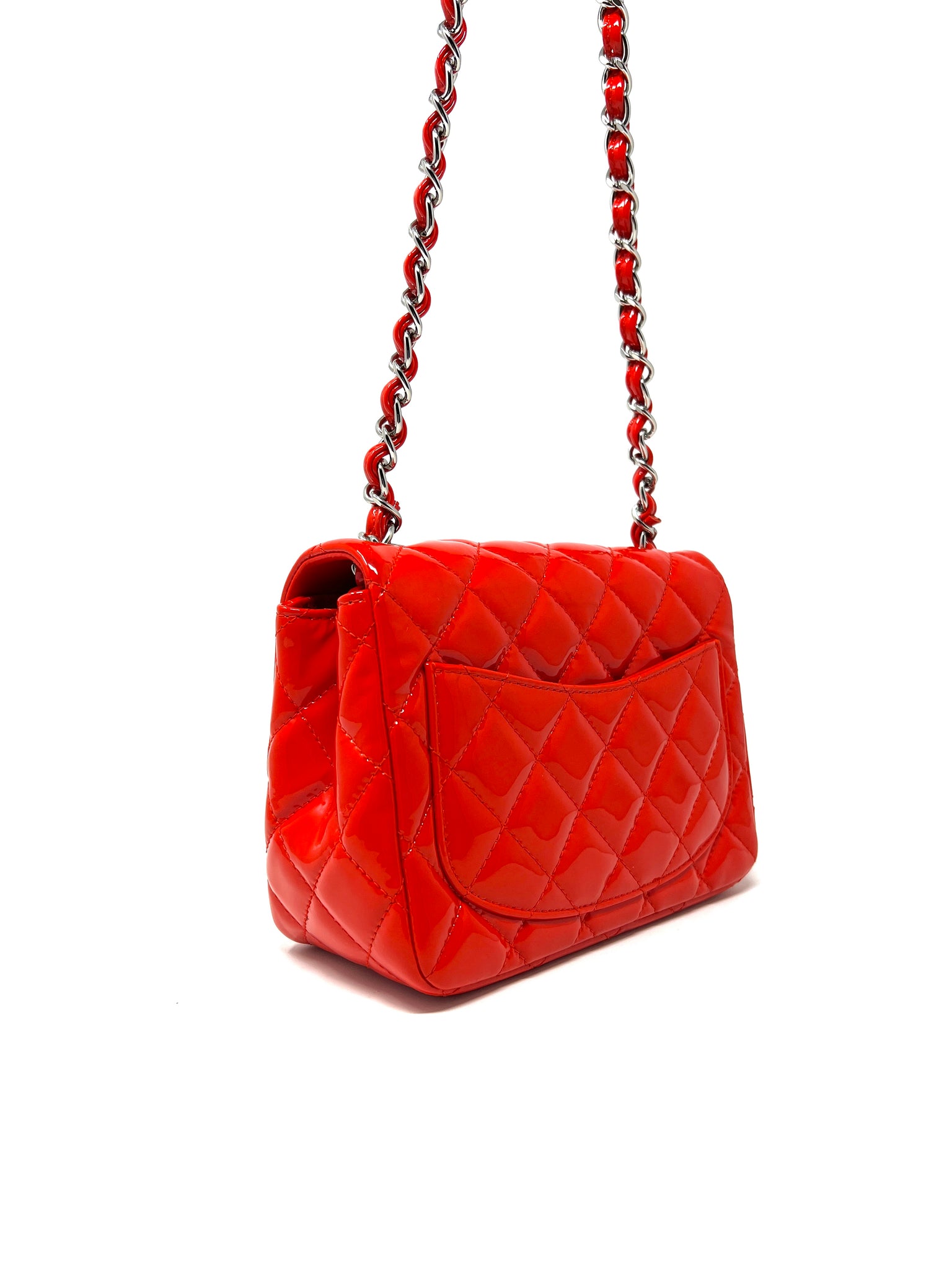 Chanel Mini Square Single Flap in Red