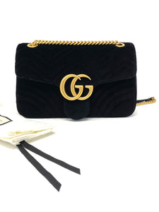 Gucci Marmont GG Black Velvet Large Size