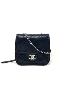 Chanel Vintage Chanel 7 inch Flap Black Quilted Leather Shoulder
