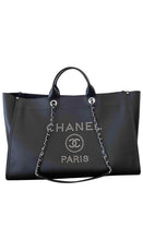 Load image into Gallery viewer, pre-owned chanel deauville calfskin grained leater front view
