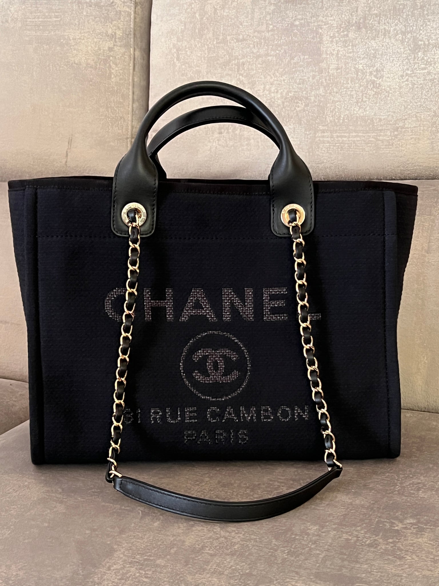Chanel studded caviar leather deauville with silver hardware, Luxury, Bags  & Wallets on Carousell