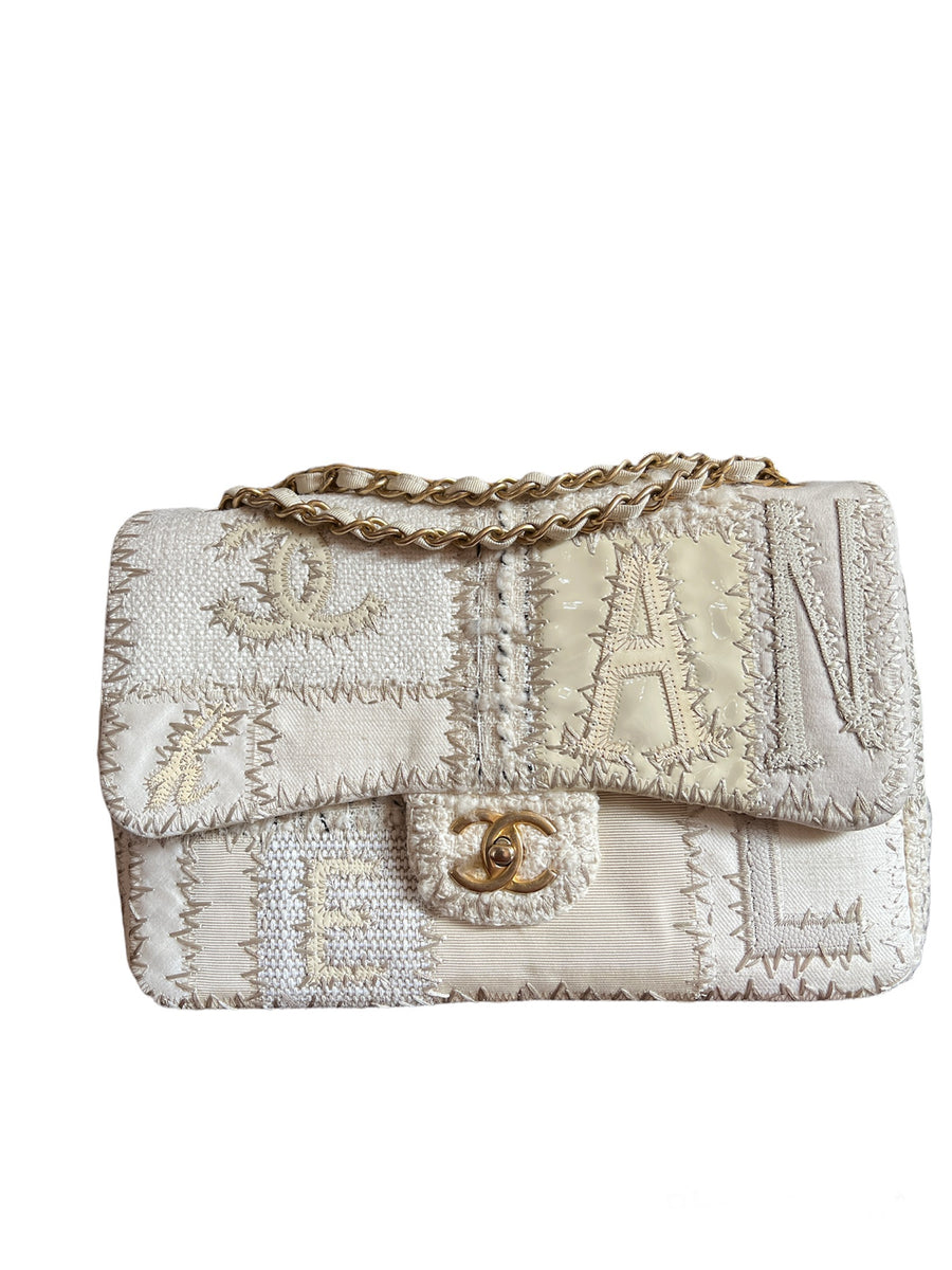 A Chanel Patchwork Jumbo Flap Bag Limited Edition - Clocks