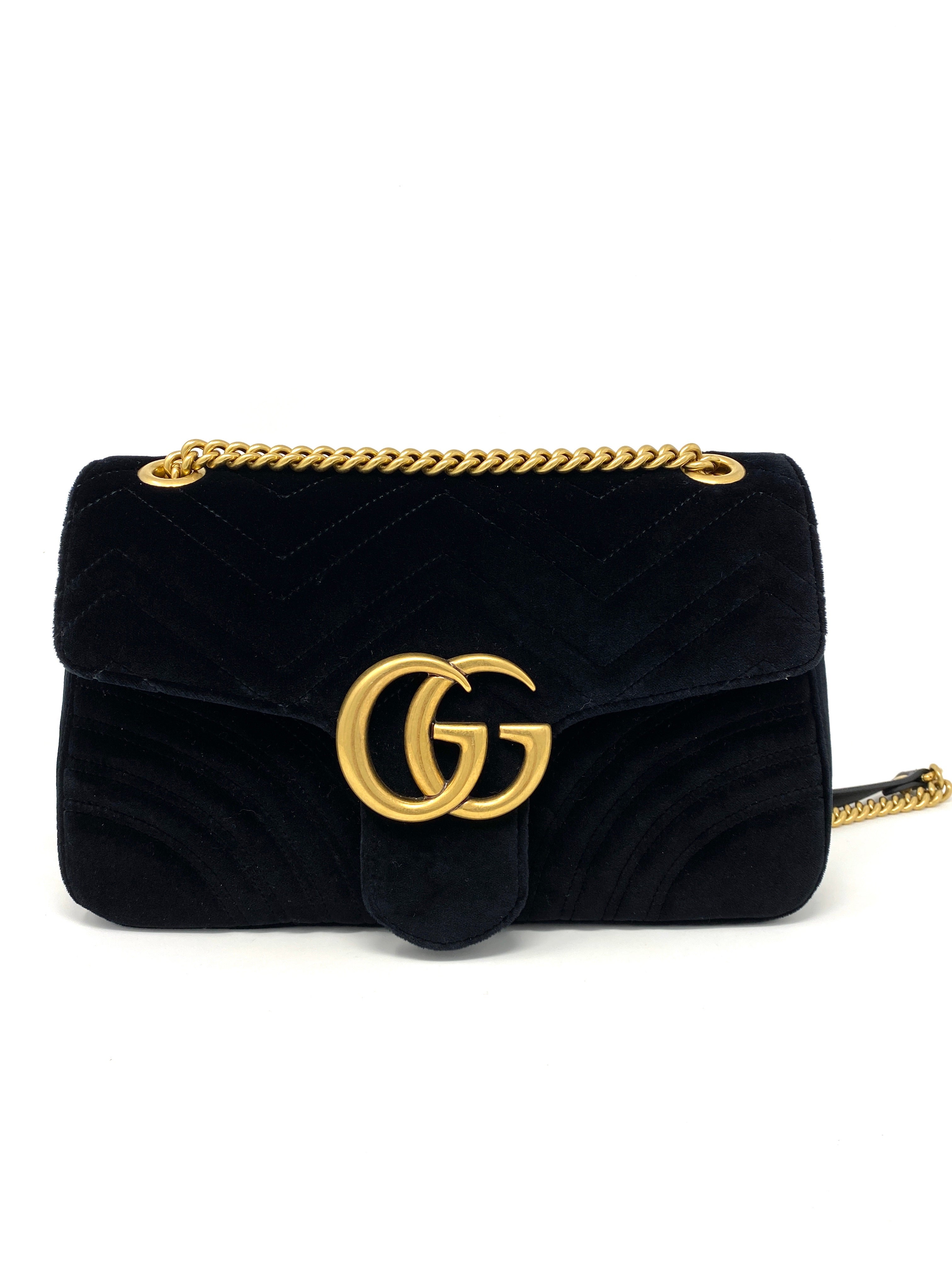 Marmont velvet clutch bag Gucci Black in Velvet - 35369024