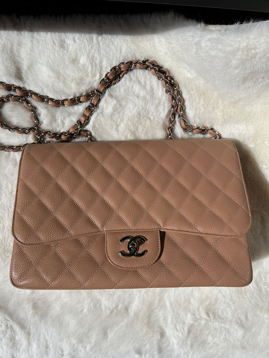 Chanel Classic Mini Rectangular 18S Dark Beige/Caramel Quilted Caviar with  light gold hardware