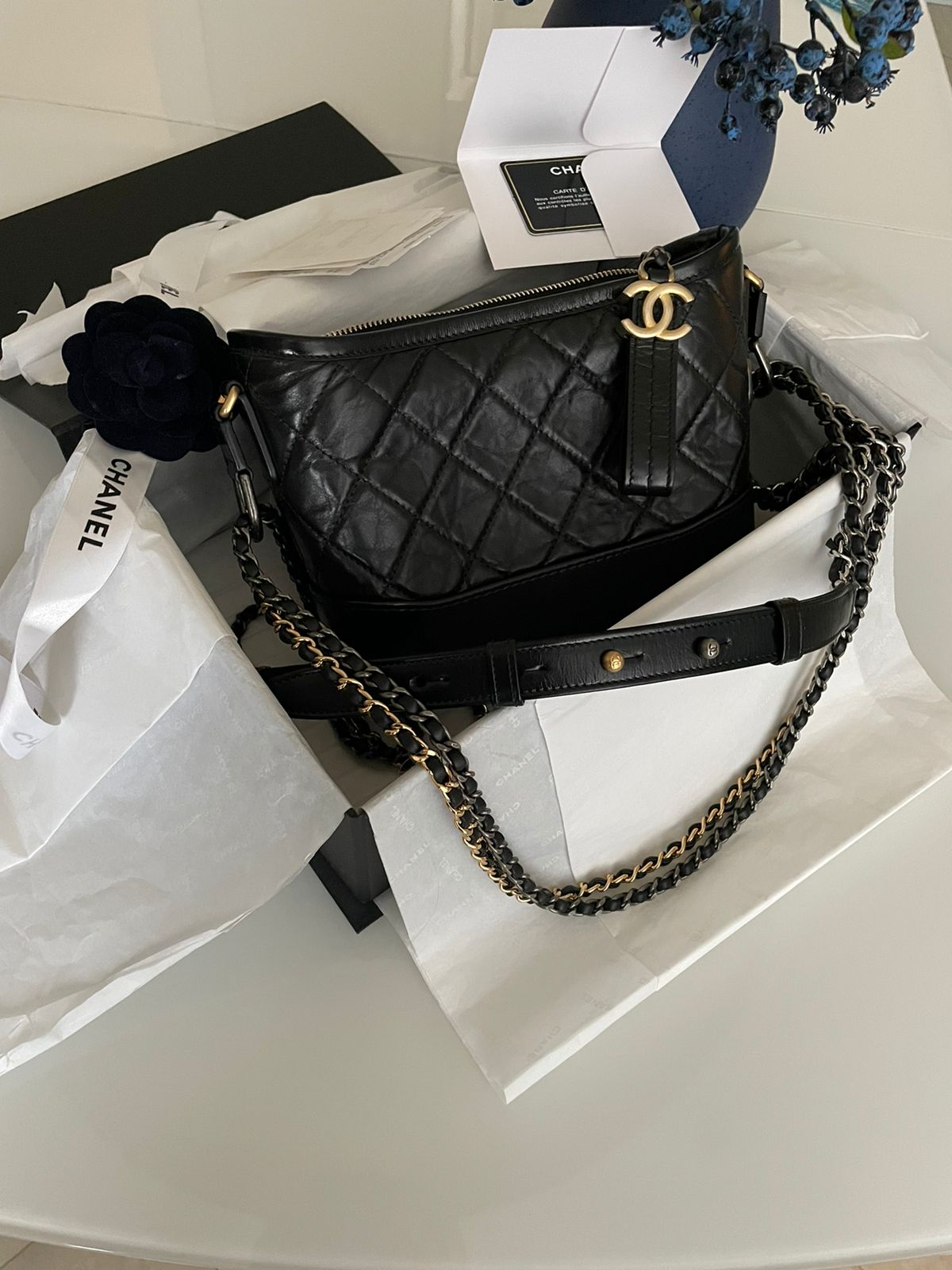 Chanel White Aged Gabrielle Hobo Small Bag – The Closet