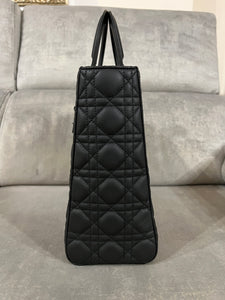 Lady Dior Large Ultra Matte Black