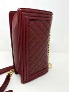 back view of pre-owned chanel boy in mint condition with lower price